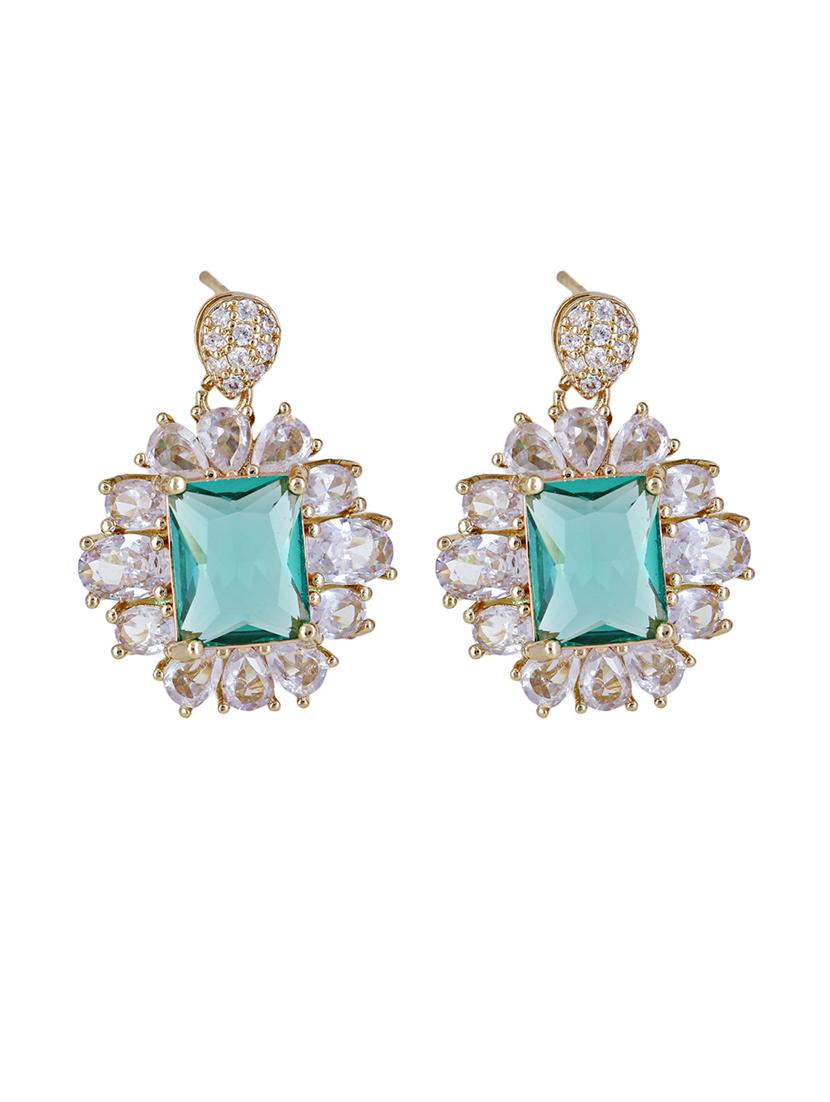 women stone studded hoop earrings - 21750809 - Standard Image - 2