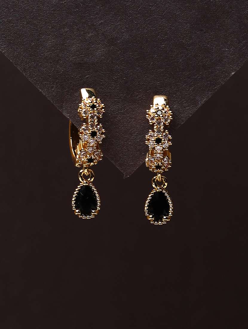 women stone studded drop earring