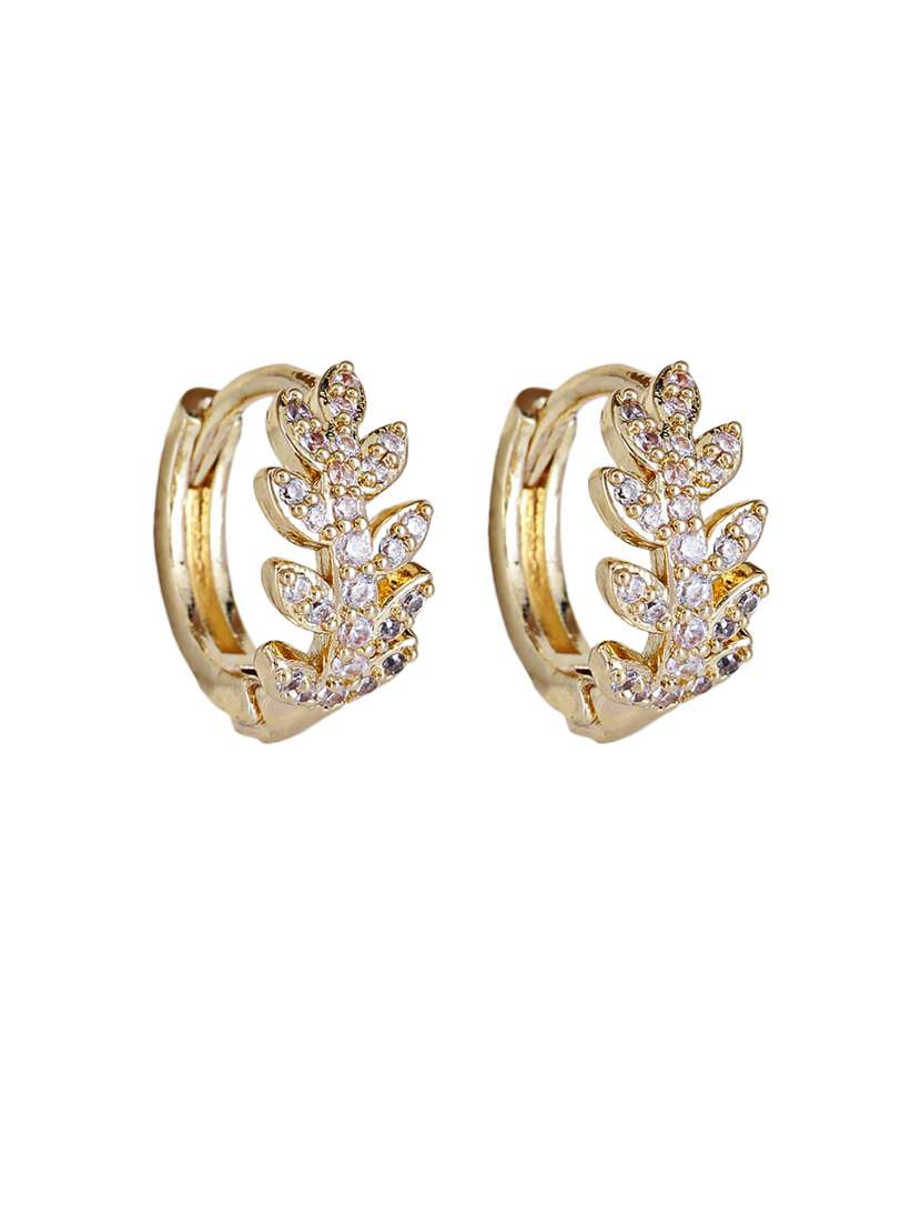 women stone studded hoop earrings - 21750821 -  Standard Image - 2