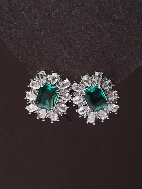 women stone studded stud earring - 21750826 -  Standard Image - 0
