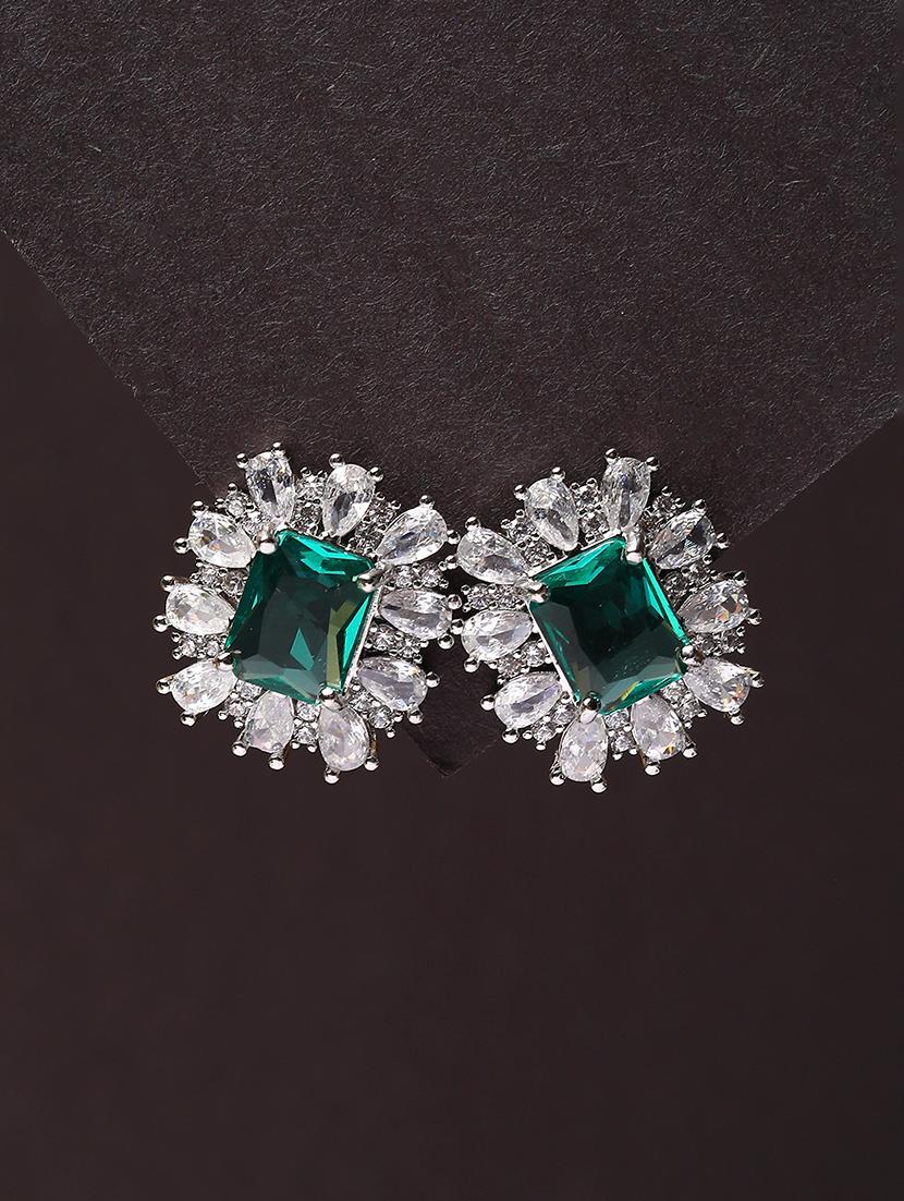 women stone studded stud earring - 21750826 -  Zoom Image - 0