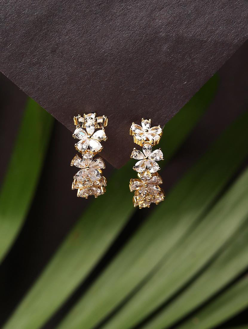women stone studded hoop earrings - 21750827 - Zoom Image - 0
