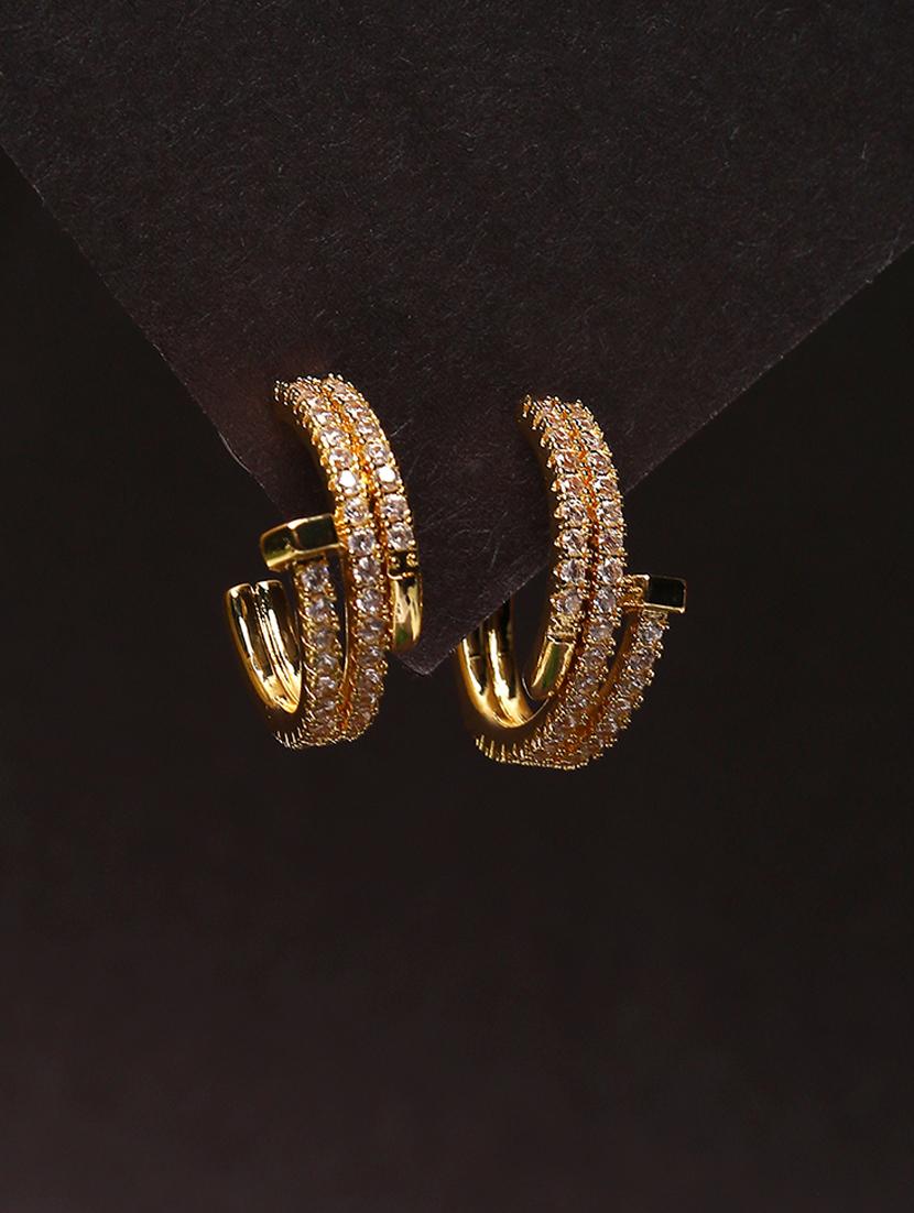 women stone studded hoop earrings - 21750835 - Zoom Image - 0