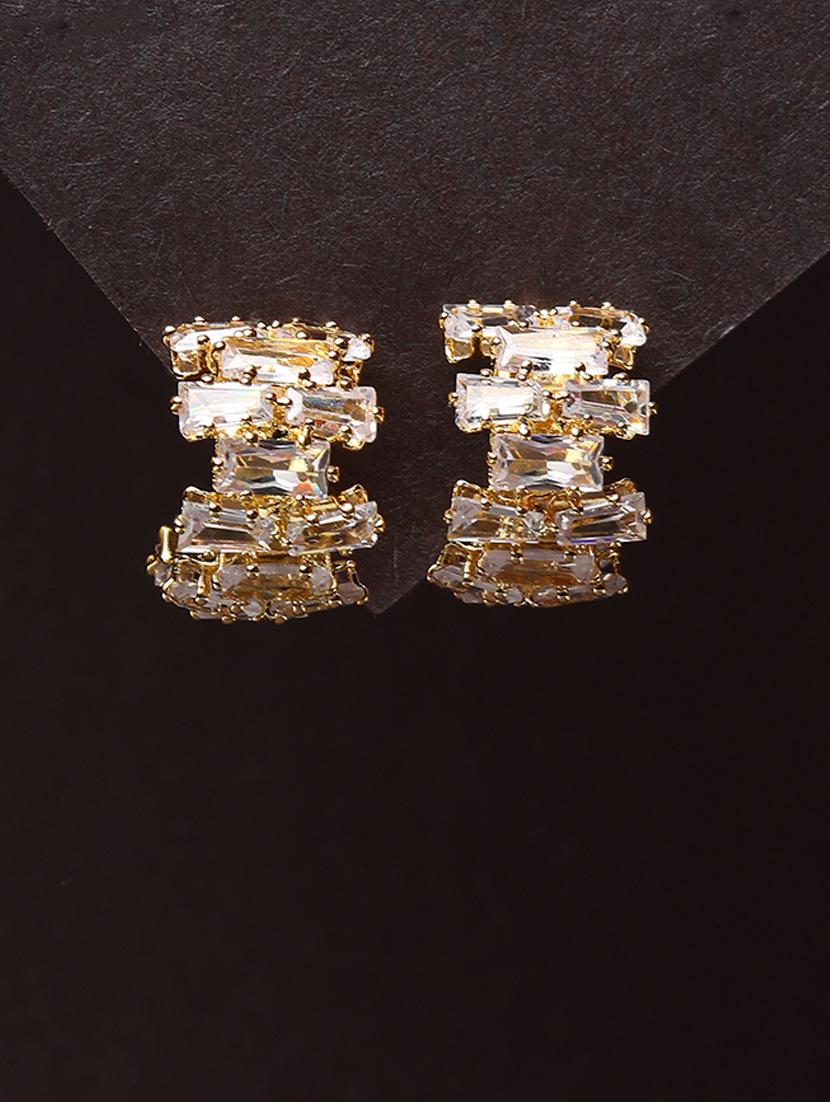 women stone studded hoop earrings - 21750837 -  Zoom Image - 0