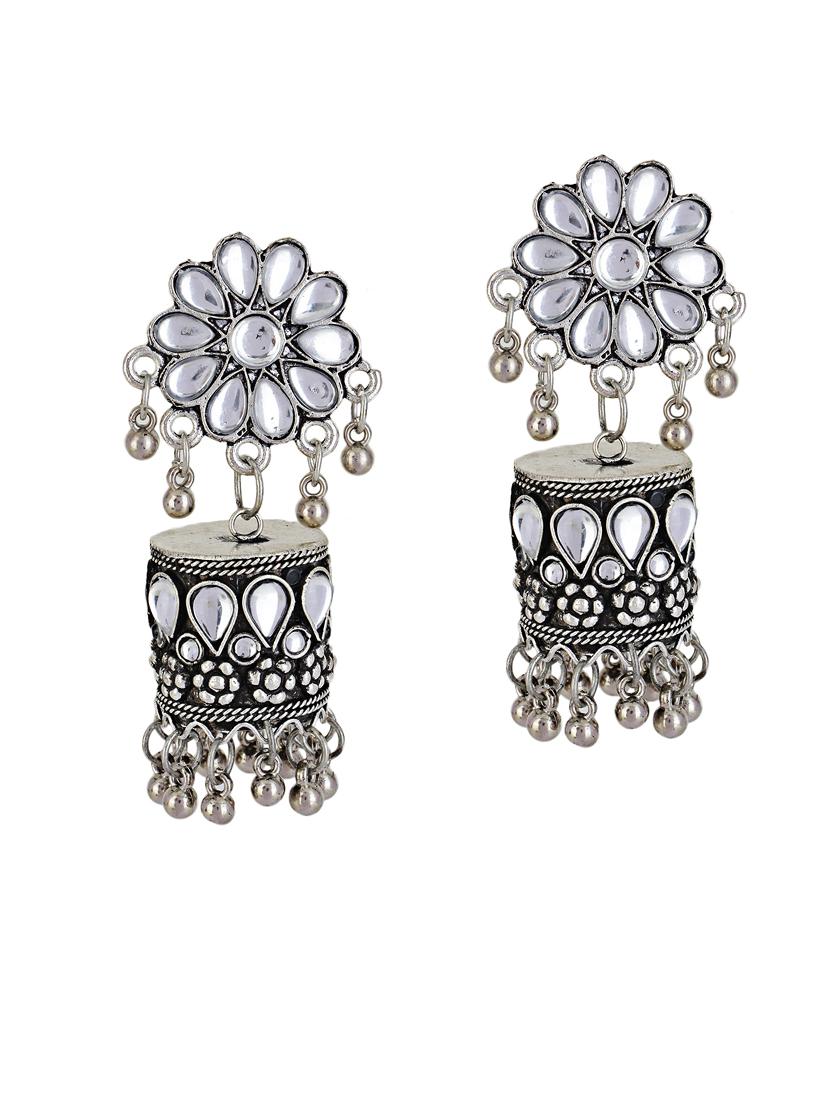 women oxidized jhumka earrings - 21750838 - Standard Image - 2
