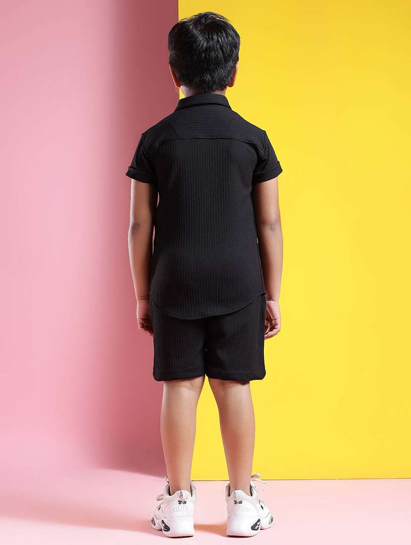 boys solid short sleeves co-ords set - 21750847 -  Standard Image - 2