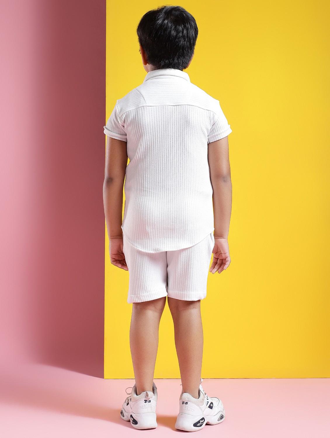 boys printed short sleeves shirt and shorts set - 21750849 - Standard Image - 2