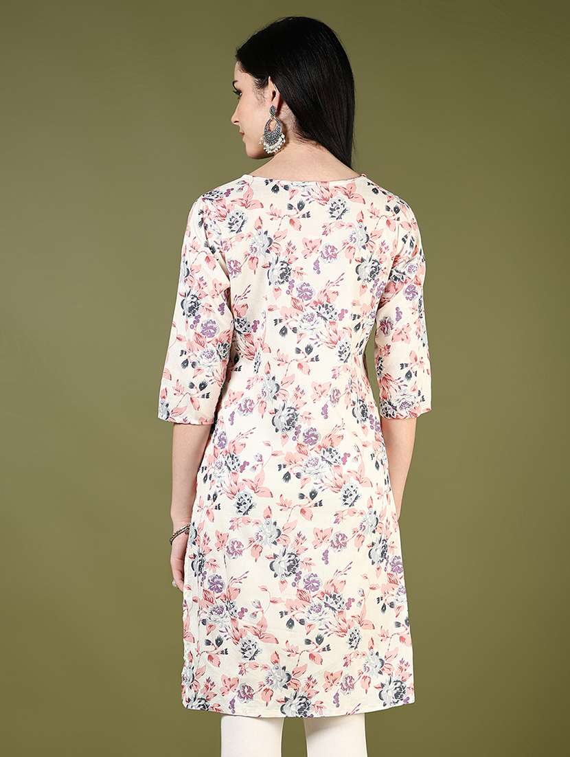 off white rayon straight kurta - 21753383 -  Standard Image - 2