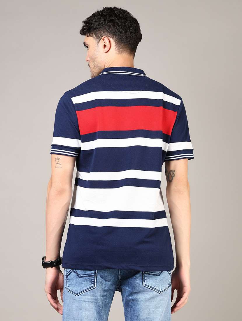 men striped short sleeve regular fit polo t-shirt - 21753392 -  Standard Image - 2