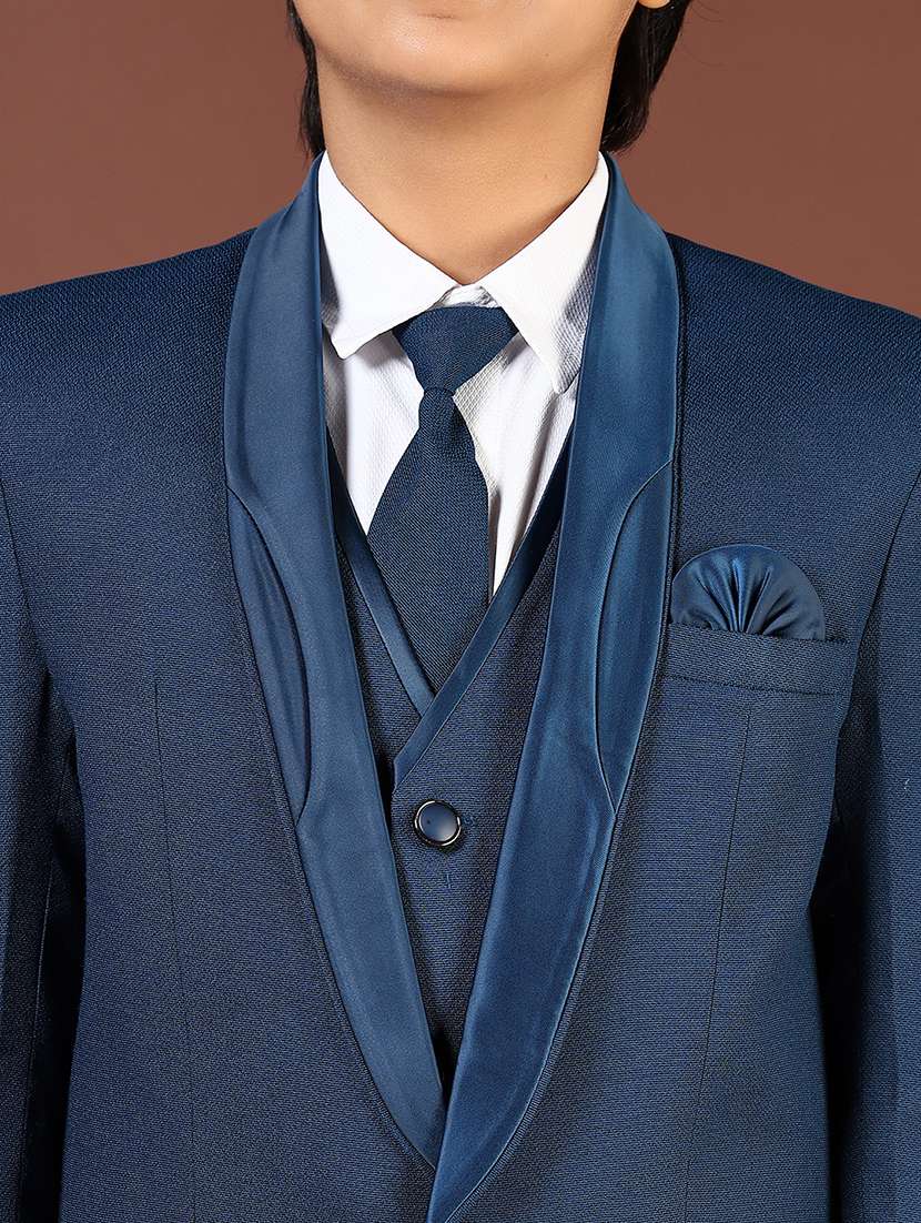 boys solid shirt and trouser with blazer - 21753438 -  Standard Image - 2
