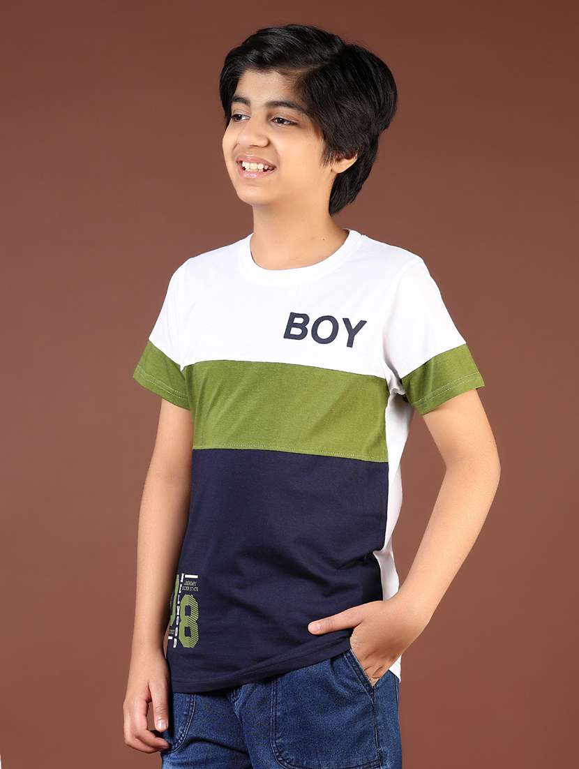 boys color blocked short sleeve regular fit t-shirt - 21753487 -  Standard Image - 2