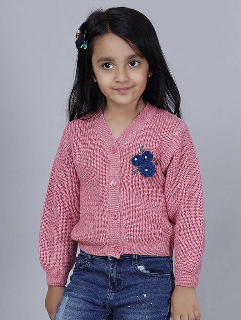 girls self designed long sleeves sweater - 21761916 -  Zoom Image - 0