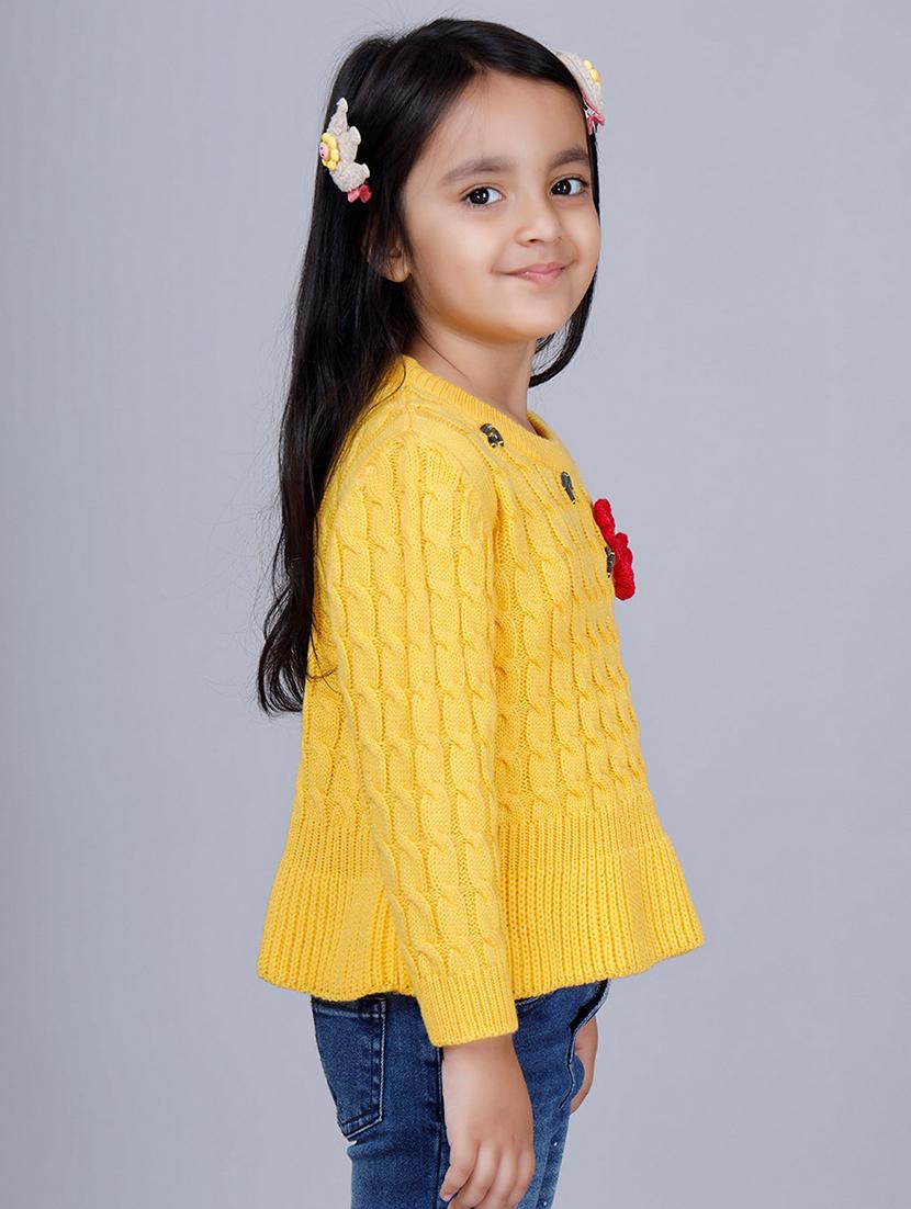 girls self designed long sleeves sweater - 21761919 - Standard Image - 2