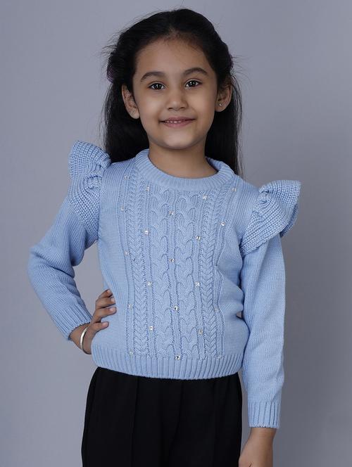 girls self designed long sleeves sweater - 21761922 - Standard Image - 0