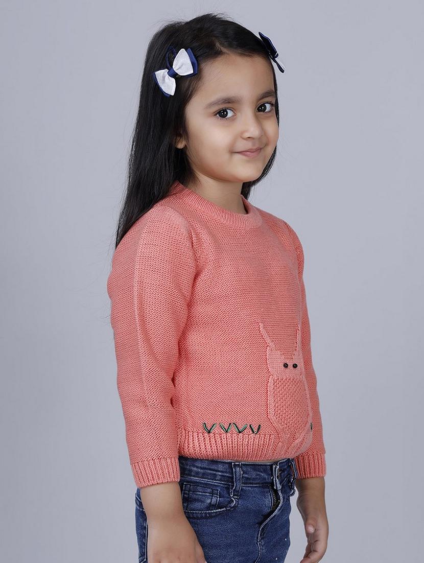 girls self designed long sleeves sweater - 21761923 - Standard Image - 2