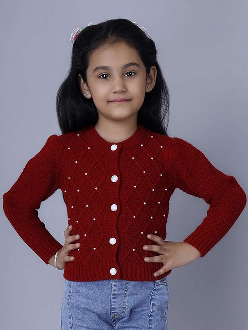 girls self designed embellished long sleeves sweater - 21761933 - Zoom Image - 0