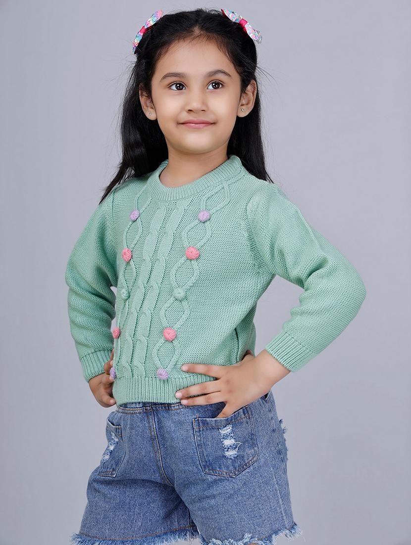 girls self designed long sleeves sweater - 21761940 - Zoom Image - 0