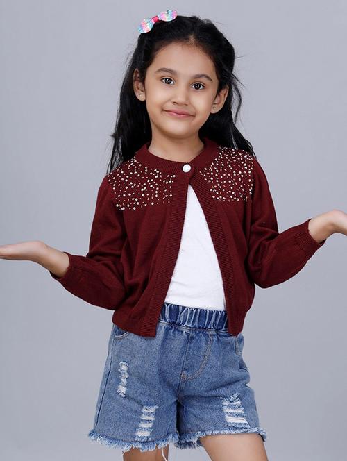 girls emebllished long sleeves sweater - 21761948 - Standard Image - 0