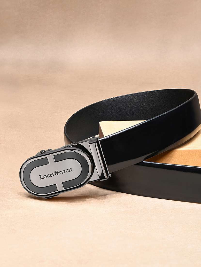 men manual buckle leather belt