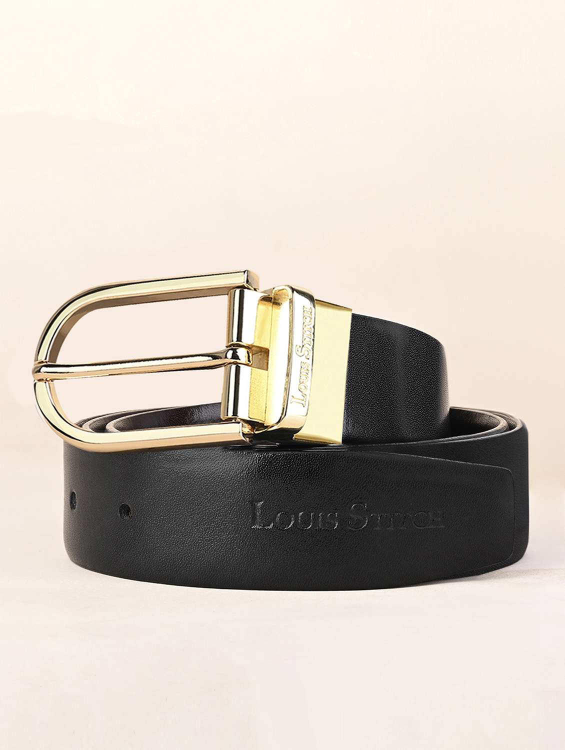 men pin buckle reversible leather belt