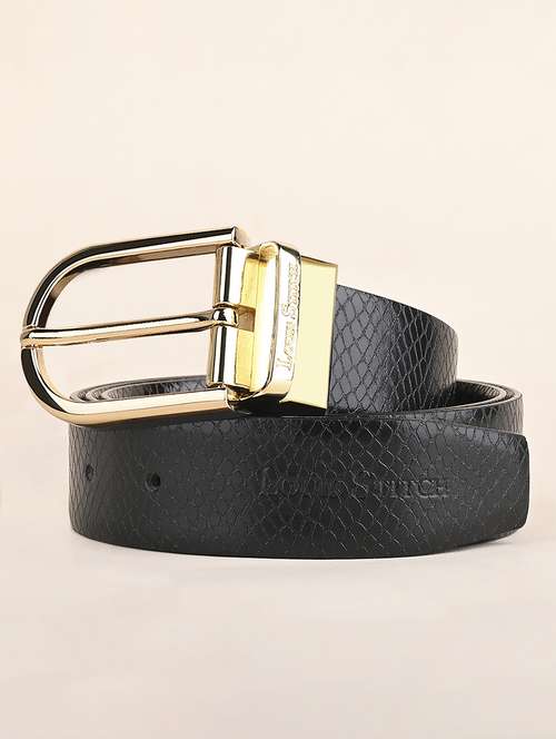 men pink buckle reversible leather belt - 21762069 - Standard Image - 0