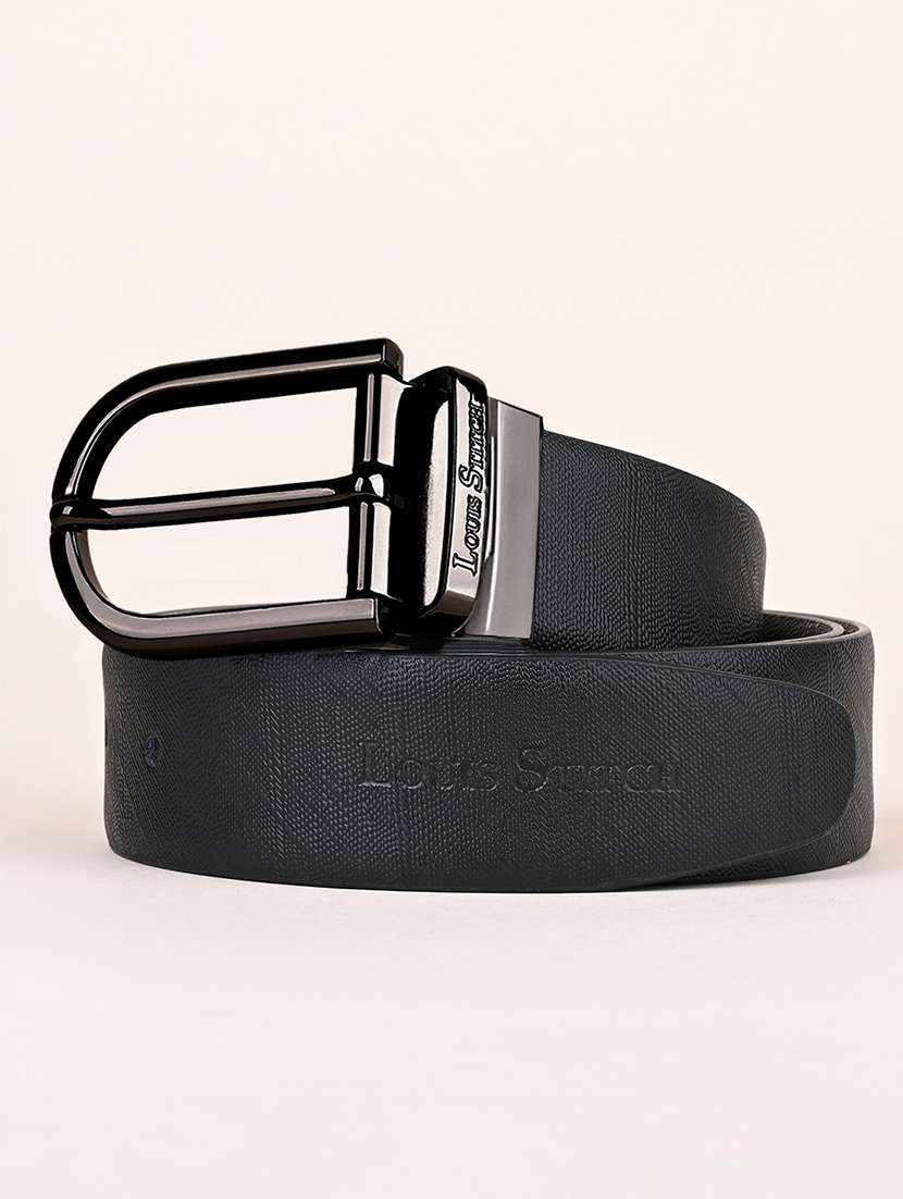 men pin buckle reversible leather belt