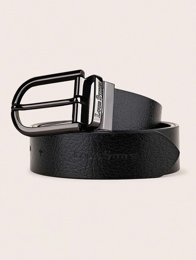 men pin buckle reversible leather belt