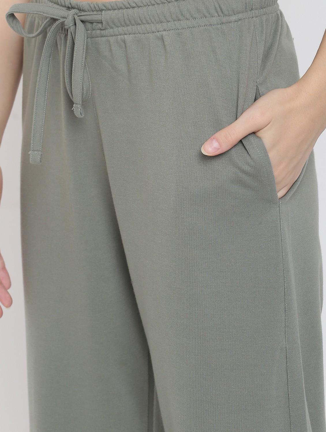 women solid mid rise track pant - 21762224 - Standard Image - 2