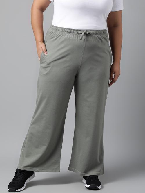 women plus size solid mid rise track pant - 21762232 -  Standard Image - 0