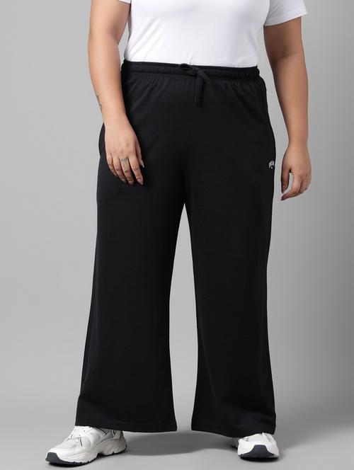 women plus size solid mid rise track pant - 21762236 - Standard Image - 0