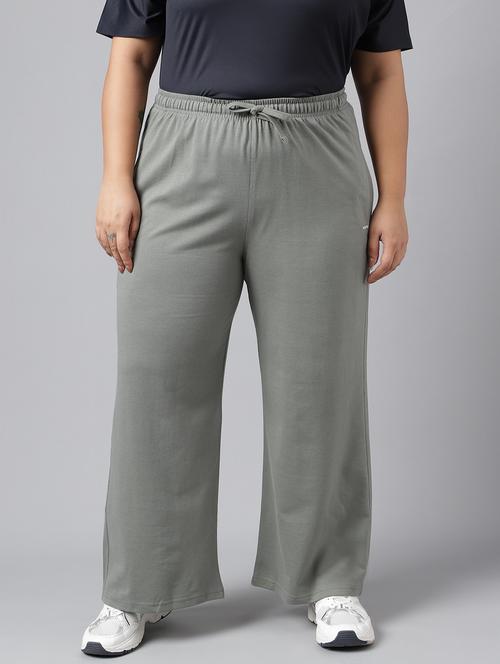 women plus size solid mid rise track pant - 21762244 -  Standard Image - 0