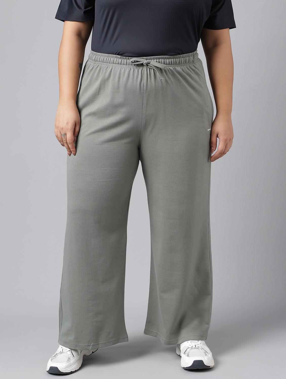women plus size solid mid rise track pant - 21762244 -  Zoom Image - 0