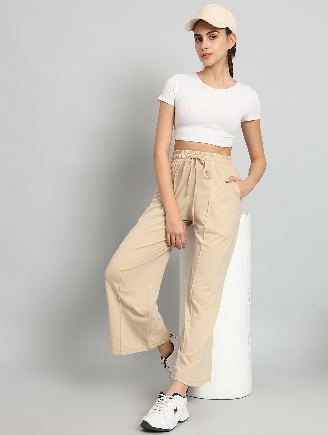 women solid mid rise track pant - 21762251 - Standard Image - 2