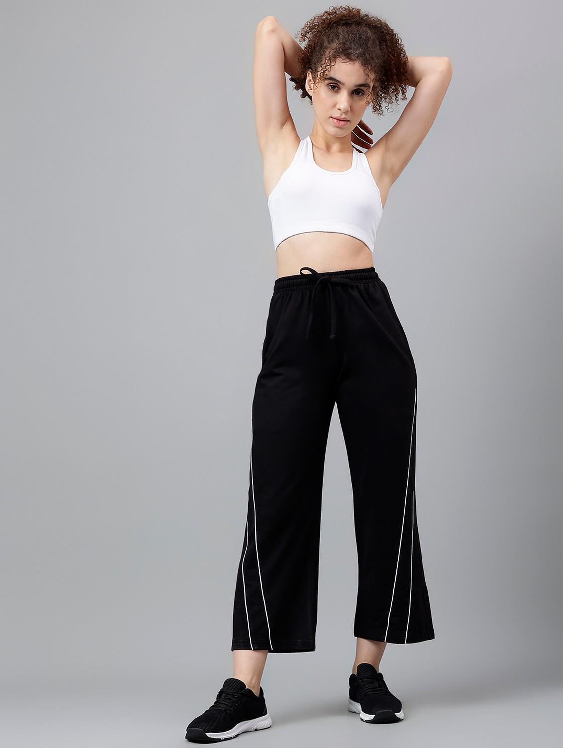 women solid mid rise track pant - 21762259 - Standard Image - 2