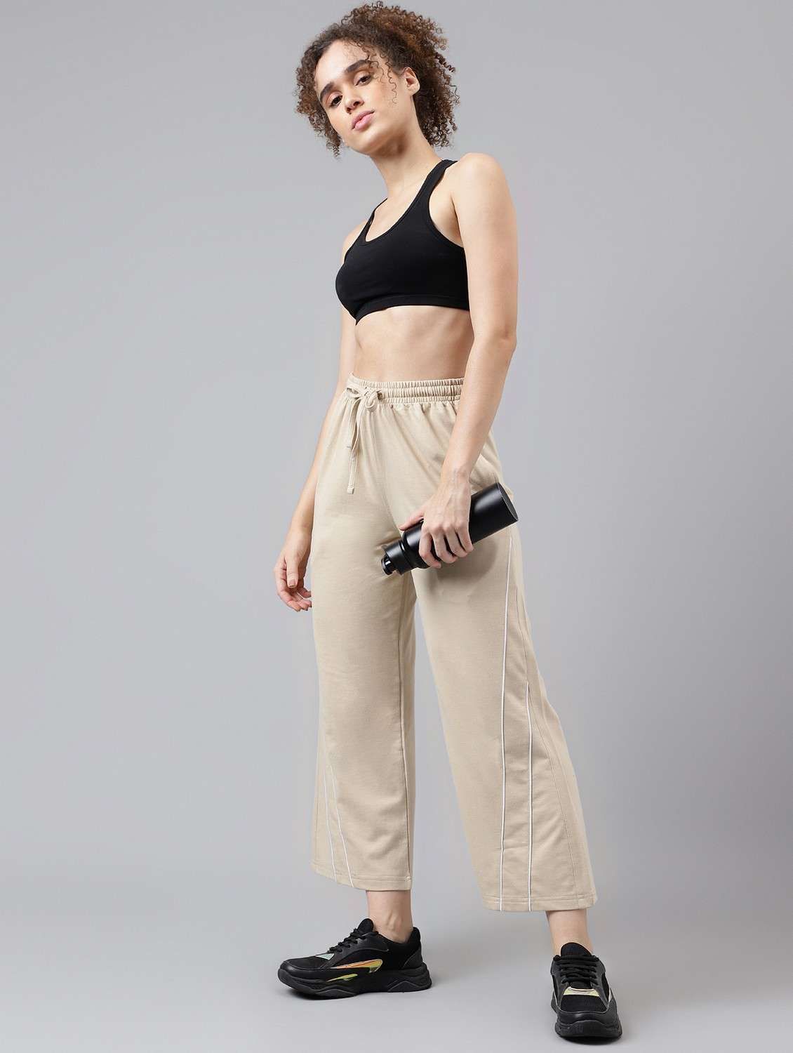 women solid mid rise track pant - 21762261 - Standard Image - 2