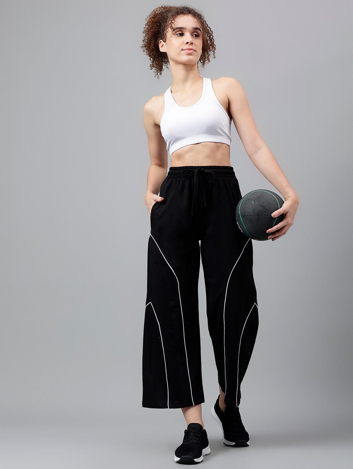 women solid mid rise track pant - 21762269 - Standard Image - 2