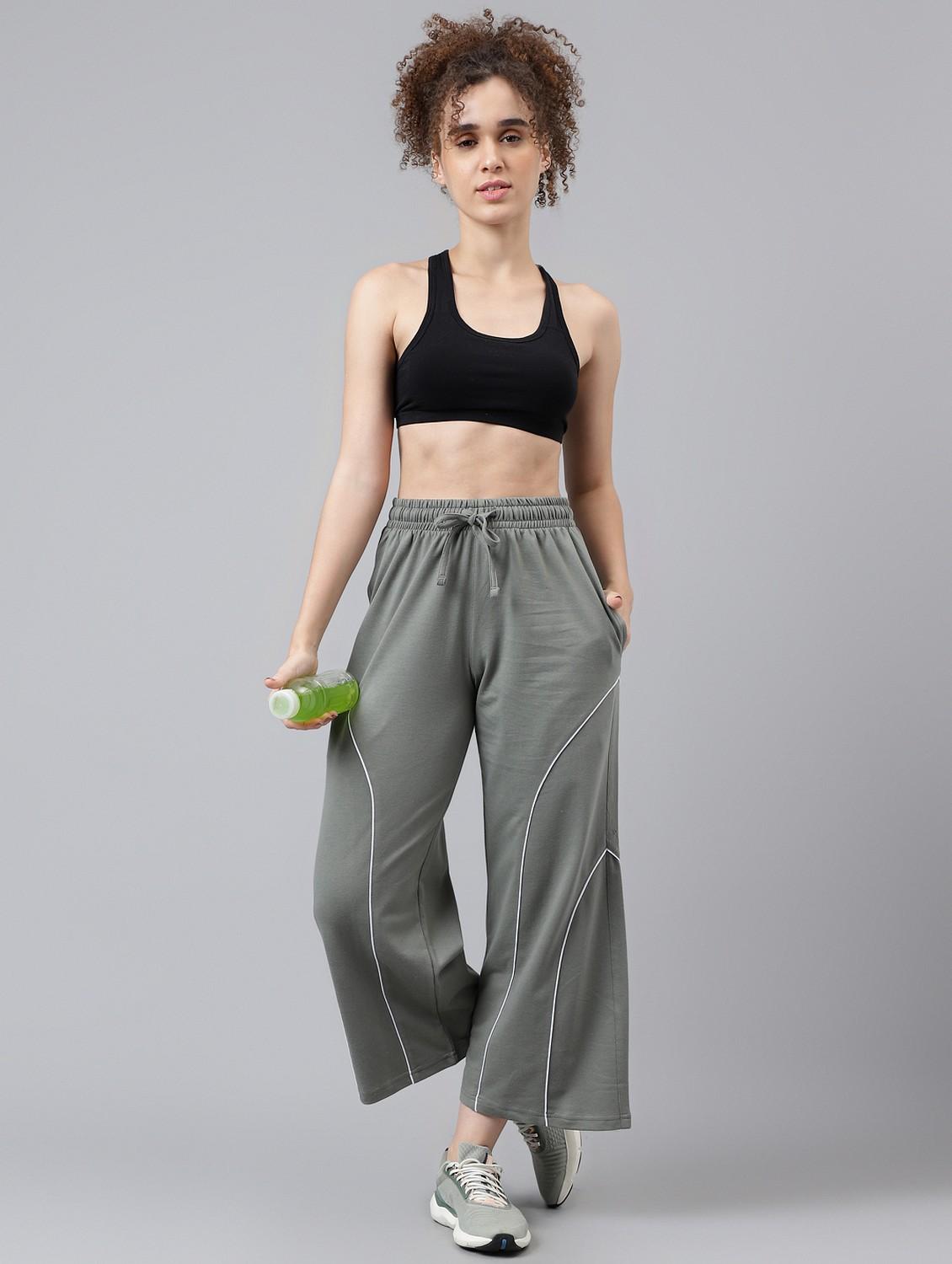 women solid mid rise track pant - 21762270 - Standard Image - 2