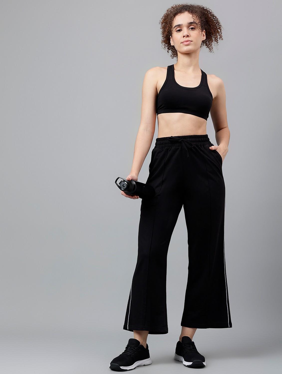 women solid mid rise track pant - 21762271 - Standard Image - 2