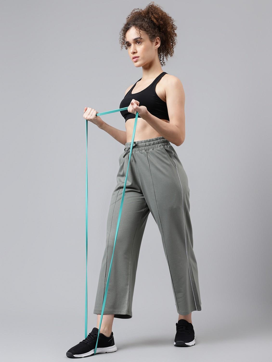 women solid mid rise track pant - 21762272 - Standard Image - 2