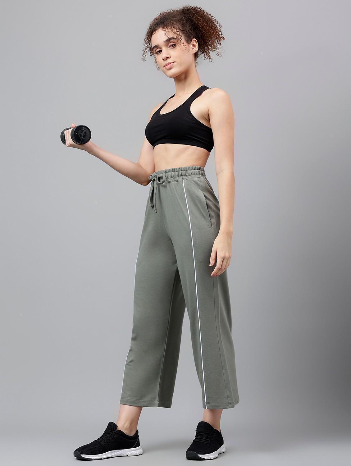 women solid mid rise track pant - 21762275 - Standard Image - 2