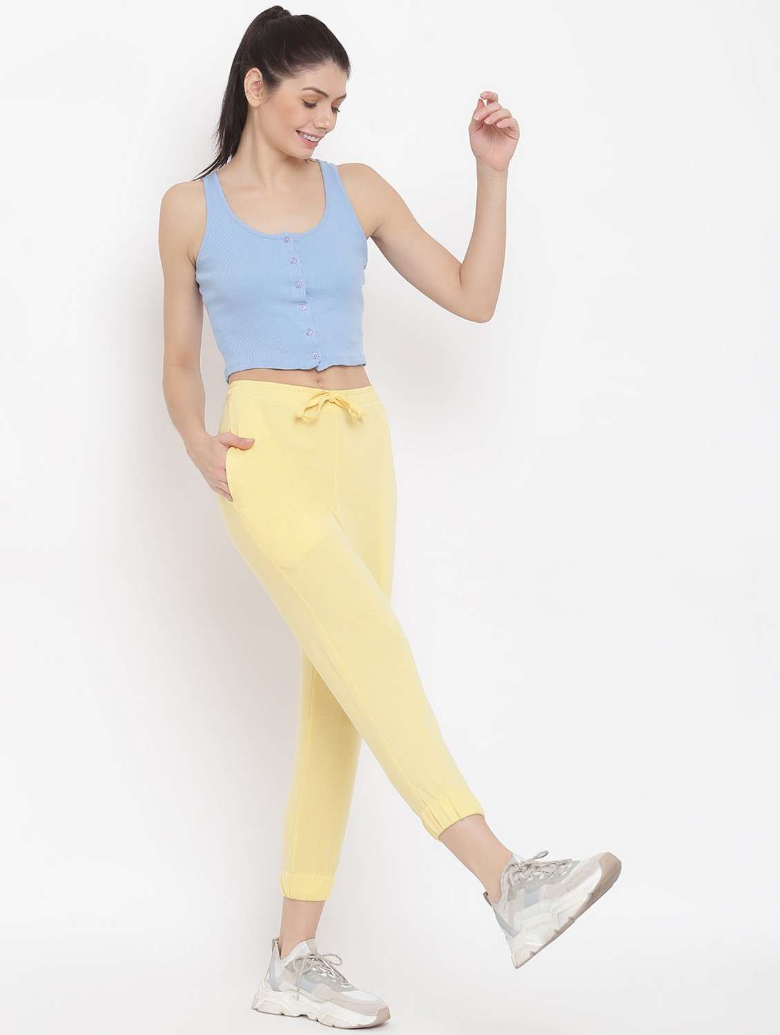 women solid mid rise jogger - 21762282 -  Standard Image - 2