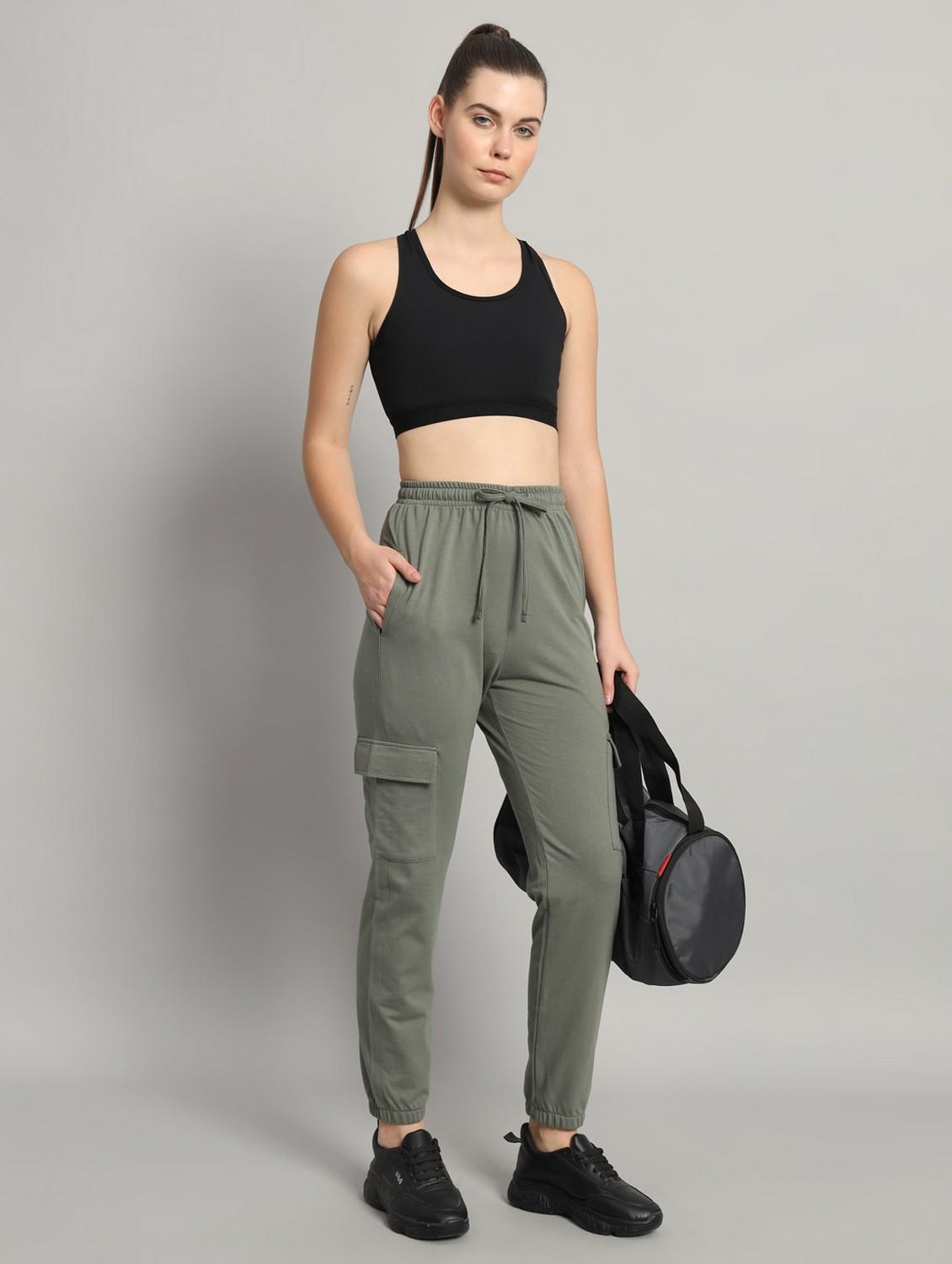 women solid mid rise cargo - 21762284 - Standard Image - 2