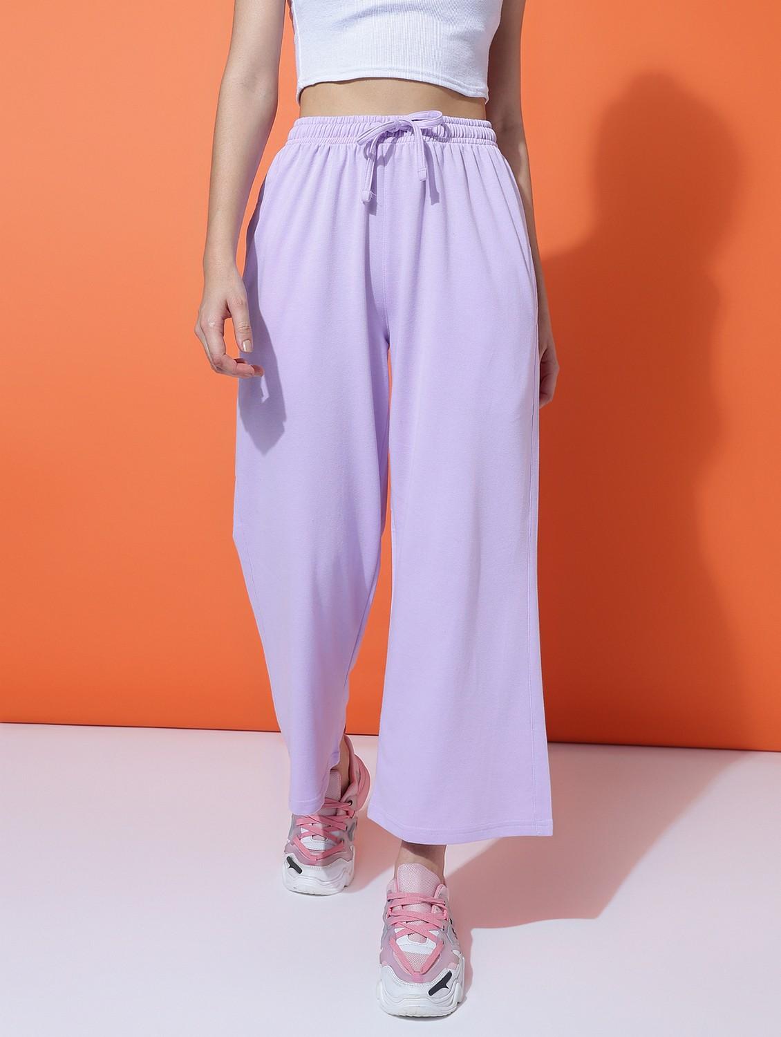women solid mid rise track pant