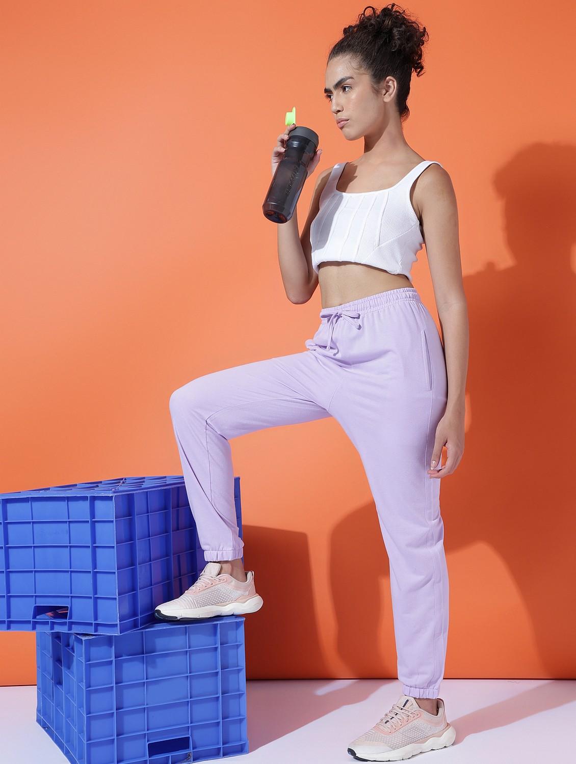 women solid mid rise jogger - 21762295 - Standard Image - 2
