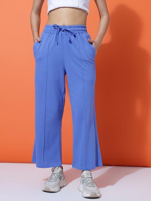 women solid mid rise track pant - 21762304 - Standard Image - 0
