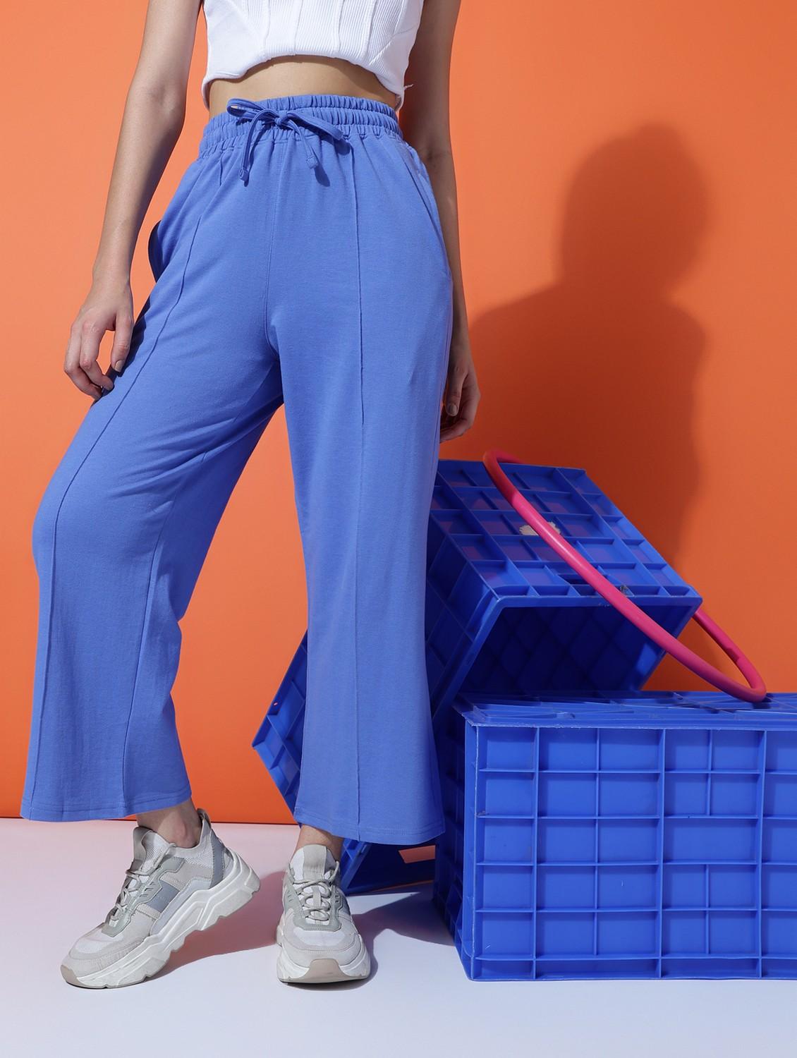 women solid mid rise track pant - 21762304 - Standard Image - 2