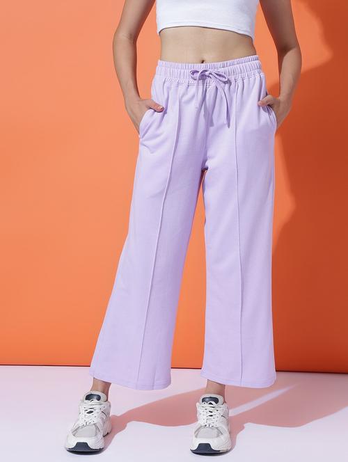 women solid mid rise track pant - 21762305 - Standard Image - 0