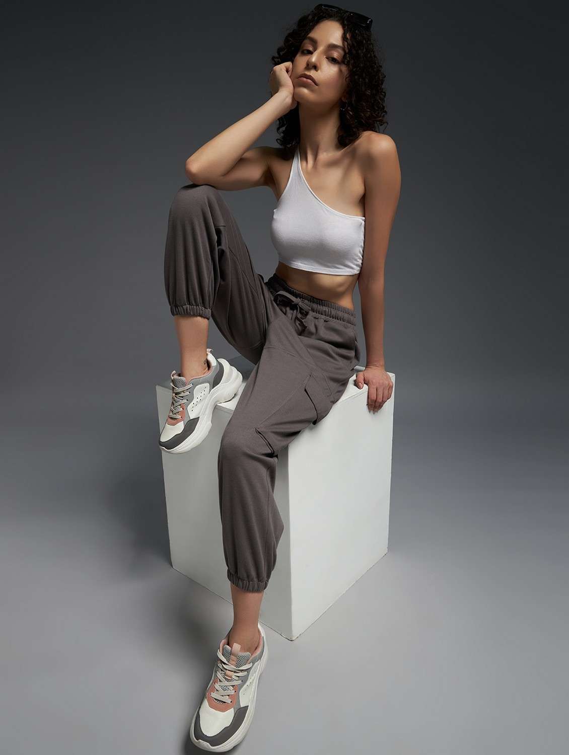 women solid mid rise cargo - 21762332 -  Standard Image - 2