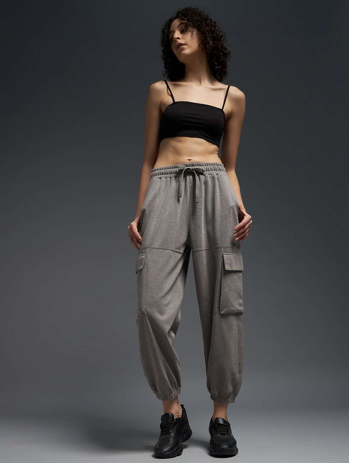 women solid mid rise cargo - 21762335 -  Standard Image - 2