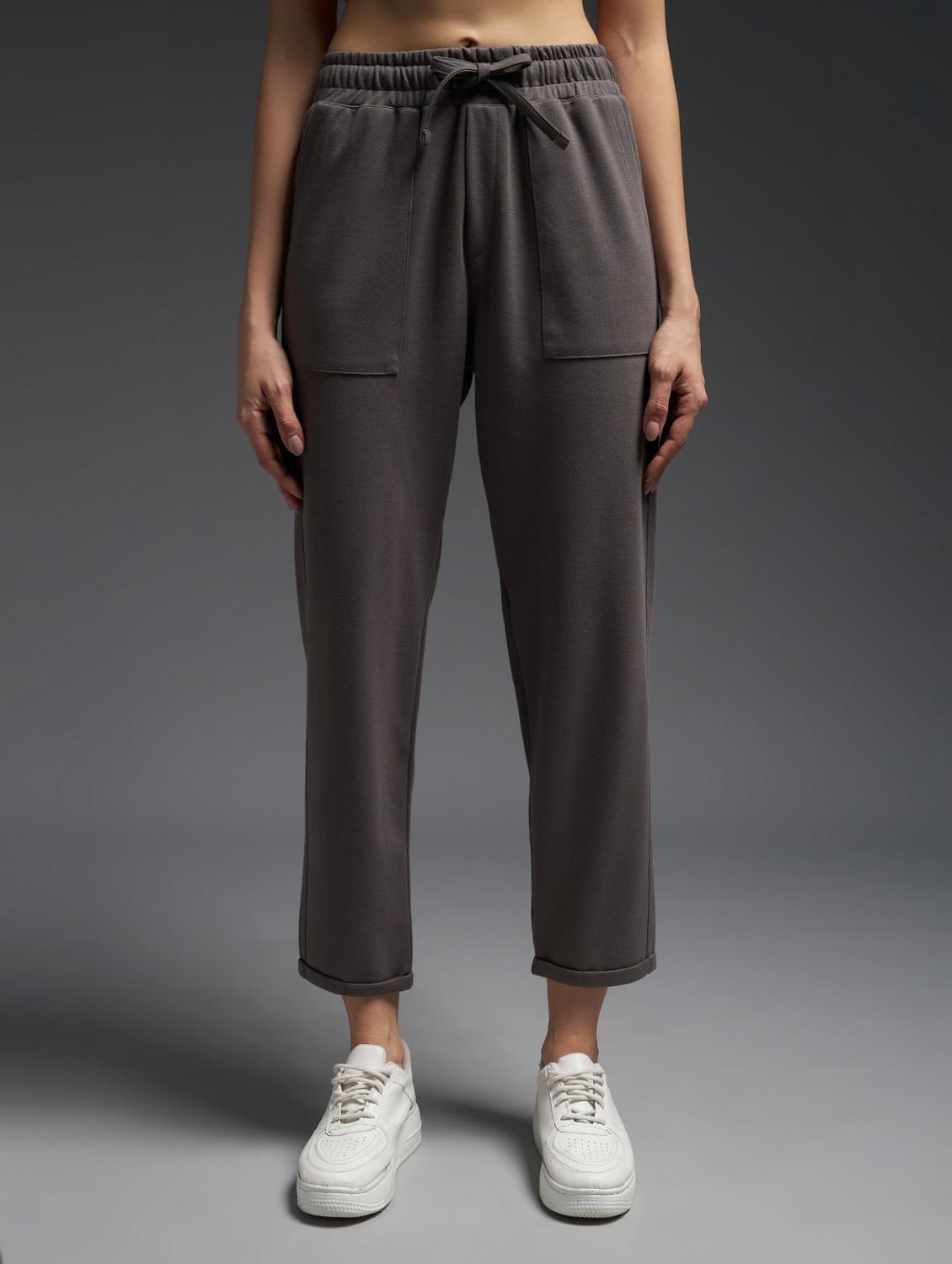 women solid mid rise track pant - 21762340 -  Zoom Image - 0